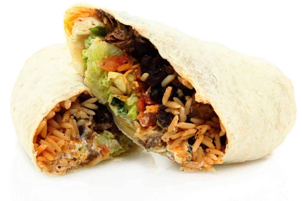 burrito with rice and beans